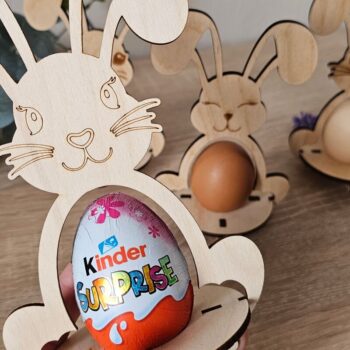 Intra απο ξύλο plywood 3mm-4mm πάχος - Πασχαλινό Μπάνι Αυγοθήκη , Laser Cut F Δίασταση 4x4 cm INTRAFABR-117012517 - Image 1