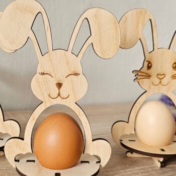 Intra απο ξύλο plywood 3mm-4mm πάχος - Πασχαλινό Μπάνι Αυγοθήκη , Laser Cut F Δίασταση 4x4 cm INTRAFABR-117012517 - Image 2