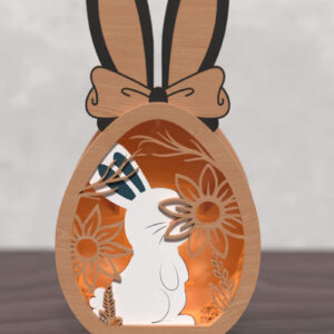 Intra απο ξύλο plywood 3mm-4mm πάχος - Φανάρι Easter Bunny Egg -3D Layered  Δίασταση 20x20 cm INTRAFABR-118468532