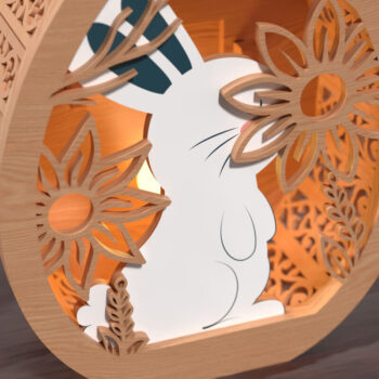 Intra απο ξύλο plywood 3mm-4mm πάχος - Φανάρι Easter Bunny Egg -3D Layered  Δίασταση 20x20 cm INTRAFABR-118468532 - Image 4