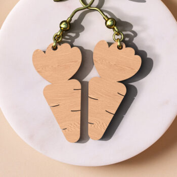 Intra απο ξύλο plywood 3mm-4mm πάχος - Σκουλαρίκια κομμένα με λέιζερ Easter Bunny & Egg Δίασταση 2x2 cm INTRAFABR-117934815 - Image 4