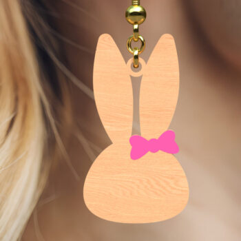 Intra απο ξύλο plywood 3mm-4mm πάχος - Σκουλαρίκια κομμένα με λέιζερ Easter Bunny & Egg Δίασταση 2x2 cm INTRAFABR-117934815 - Image 5