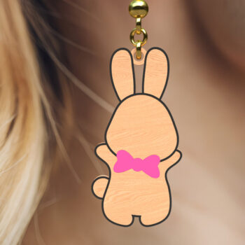 Intra απο ξύλο plywood 3mm-4mm πάχος - Σκουλαρίκια κομμένα με λέιζερ Easter Bunny & Egg Δίασταση 2x2 cm INTRAFABR-117934815 - Image 6