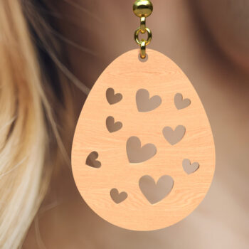 Intra απο ξύλο plywood 3mm-4mm πάχος - Σκουλαρίκια κομμένα με λέιζερ Easter Bunny & Egg Δίασταση 2x2 cm INTRAFABR-117934815 - Image 10