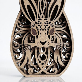 Intra απο ξύλο plywood 3mm-4mm πάχος - Πασχαλινό αυγό λαγουδάκι, πολυστρωματικό κομμένο  Δίασταση 5x4 cm INTRAFABR-88765672 - Image 1