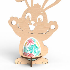 Intra απο ξύλο plywood 3mm-4mm πάχος - Πασχαλινό λαγουδάκι αυγό Stand  Cut Laser Δίασταση 30x20 cm INTRAFABR-116523080