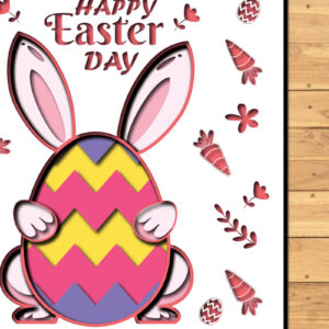 Intra απο ξύλο plywood 3mm-4mm πάχος -  3d Paper Cut  Easter Bunny Eggs Δίασταση 1200x1200 cm INTRAFABR-65395114