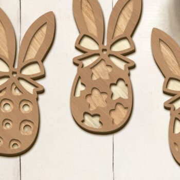 Intra απο ξύλο plywood 3mm-4mm πάχος - Πρότυπα χειροτεχνίας σετ πασχαλινών αυγών λαγουδάκι Δίασταση 5x6 cm INTRAFABR-90838399 - Image 1