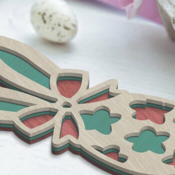 Intra απο ξύλο plywood 3mm-4mm πάχος - Πρότυπα χειροτεχνίας σετ πασχαλινών αυγών λαγουδάκι Δίασταση 5x6 cm INTRAFABR-90838399 - Image 3