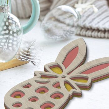 Intra απο ξύλο plywood 3mm-4mm πάχος - Πρότυπα χειροτεχνίας σετ πασχαλινών αυγών λαγουδάκι Δίασταση 5x6 cm INTRAFABR-90838399 - Image 5