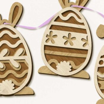 Intra απο ξύλο plywood 3mm-4mm πάχος - Σετ Πασχαλινών Αυγών Κουνελιού, Αρχεία πολλαπλών στρώσεων Δίασταση 2x7 cm INTRAFABR-89880321 - Image 1