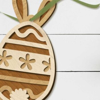 Intra απο ξύλο plywood 3mm-4mm πάχος - Σετ Πασχαλινών Αυγών Κουνελιού, Αρχεία πολλαπλών στρώσεων Δίασταση 2x7 cm INTRAFABR-89880321 - Image 2