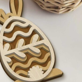 Intra απο ξύλο plywood 3mm-4mm πάχος - Σετ Πασχαλινών Αυγών Κουνελιού, Αρχεία πολλαπλών στρώσεων Δίασταση 2x7 cm INTRAFABR-89880321 - Image 5