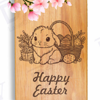 Intra απο ξύλο plywood 3mm-4mm πάχος - Πασχαλινό λαγουδάκι Χαρακτική  Δίασταση 4x4 cm INTRAFABR-115807303 - Image 2