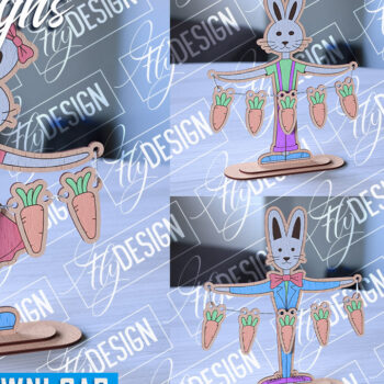 Intra απο ξύλο plywood 3mm-4mm πάχος - Οικογενειακά σημάδια λαγουδάκι του Πάσχα | Οικογενειακό Δέντρο Δίασταση 15x15 cm INTRAFABR-91527717 - Image 1