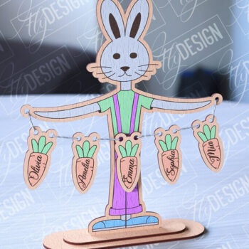 Intra απο ξύλο plywood 3mm-4mm πάχος - Οικογενειακά σημάδια λαγουδάκι του Πάσχα | Οικογενειακό Δέντρο Δίασταση 15x15 cm INTRAFABR-91527717 - Image 4