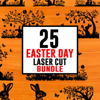 Intra απο ξύλο plywood 3mm-4mm πάχος - Πασχαλινό Μπάνι Οικογενειακή Σιλουέτα Πακέτο Δίασταση 4x4 cm INTRAFABR-117695643 - Image 3