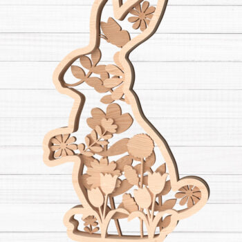 Intra απο ξύλο plywood 3mm-4mm πάχος - Πασχαλινό λαγουδάκι Floral Laser Cut Bundle Δίασταση 30x20 cm INTRAFABR-113692344 - Image 6