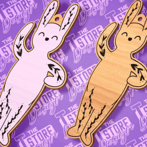 Intra απο ξύλο plywood 3mm-4mm πάχος - Σχέδιο κοπής με λέιζερ με ετικέτα δώρου Πάσχα λαγουδάκι Δίασταση 15x15 cm INTRAFABR-89113151