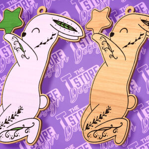 Intra απο ξύλο plywood 3mm-4mm πάχος - Σχέδιο κοπής με λέιζερ με ετικέτα δώρου Πάσχα λαγουδάκι Δίασταση 15x15 cm INTRAFABR-89113252