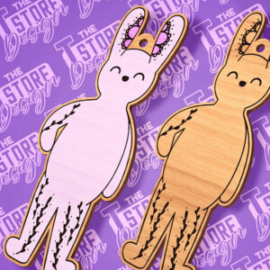 Intra απο ξύλο plywood 3mm-4mm πάχος - Σχέδιο κοπής με λέιζερ με ετικέτα δώρου Πάσχα λαγουδάκι Δίασταση 15x15 cm INTRAFABR-89113267