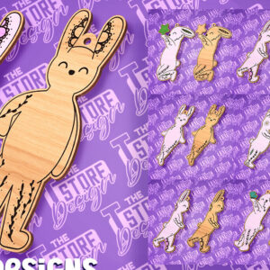 Intra απο ξύλο plywood 3mm-4mm πάχος - Σχέδιο κοπής με λέιζερ με ετικέτα δώρου Πάσχα λαγουδάκι Δίασταση 15x15 cm INTRAFABR-89113299