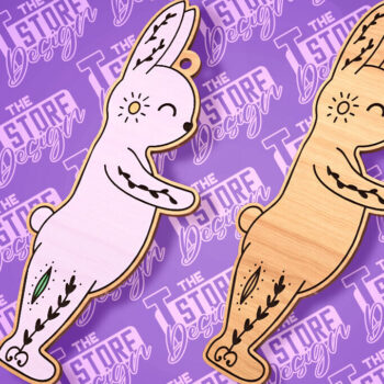 Intra απο ξύλο plywood 3mm-4mm πάχος - Σχέδιο κοπής με λέιζερ με ετικέτα δώρου Πάσχα λαγουδάκι Δίασταση 15x15 cm INTRAFABR-89113299 - Image 8