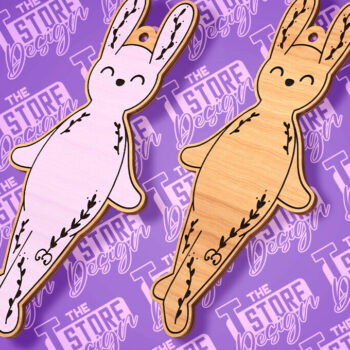 Intra απο ξύλο plywood 3mm-4mm πάχος - Σχέδιο κοπής με λέιζερ με ετικέτα δώρου Πάσχα λαγουδάκι Δίασταση 15x15 cm INTRAFABR-89113299 - Image 10