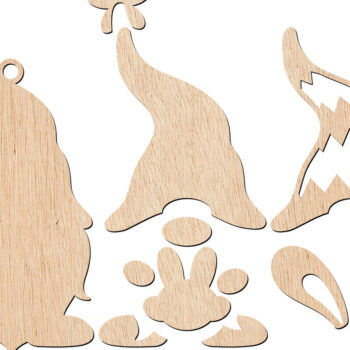 Intra απο ξύλο plywood 3mm-4mm πάχος - Easter Bunny Gnome 3D Δίασταση 15x15 cm INTRAFABR-115771751 - Image 2