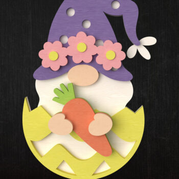 Intra απο ξύλο plywood 3mm-4mm πάχος - Πακέτο Easter Bunny Gnome  Δίασταση 15x15 cm INTRAFABR-116142901 - Image 3