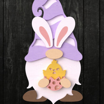 Intra απο ξύλο plywood 3mm-4mm πάχος - Πασχαλινό λαγουδάκι Gnome  Laser Cut Δίασταση 30x20 cm INTRAFABR-115771811 - Image 1