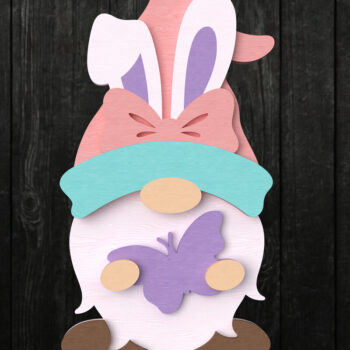 Intra απο ξύλο plywood 3mm-4mm πάχος - Πασχαλινό λαγουδάκι με το Butterfly  Δίασταση 30x20 cm INTRAFABR-115771727 - Image 1