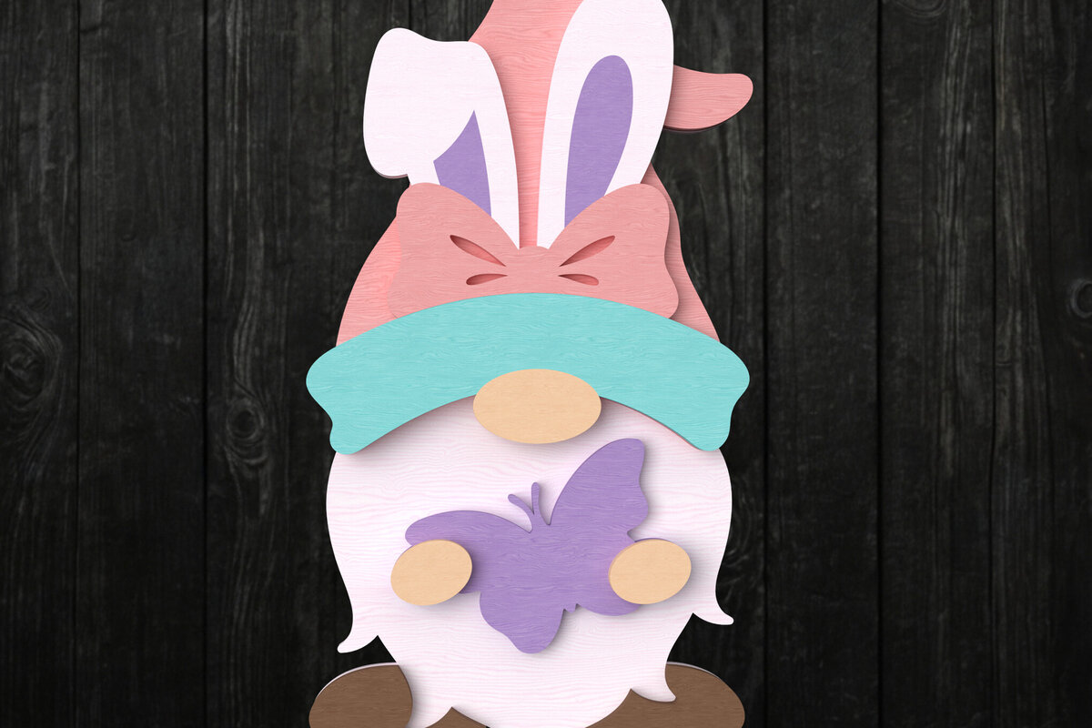 Intra απο ξύλο plywood 3mm-4mm πάχος - Πασχαλινό λαγουδάκι με το Butterfly  Δίασταση 30x20 cm INTRAFABR-115771727