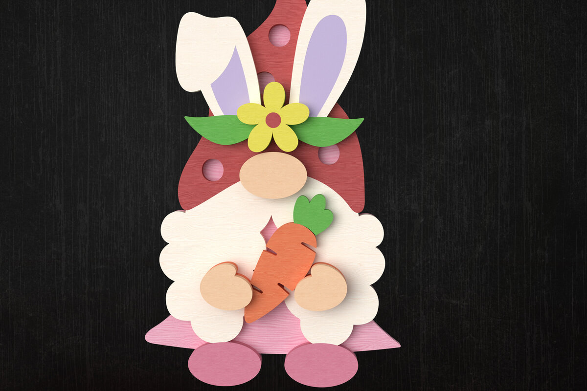 Intra απο ξύλο plywood 3mm-4mm πάχος - Πασχαλινό λαγουδάκι με καρότο  Δίασταση 30x20 cm INTRAFABR-116142769