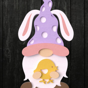 Intra απο ξύλο plywood 3mm-4mm πάχος - Πασχαλινό λαγουδάκι με το Chick  Δίασταση 30x20 cm INTRAFABR-115771783 - Image 1