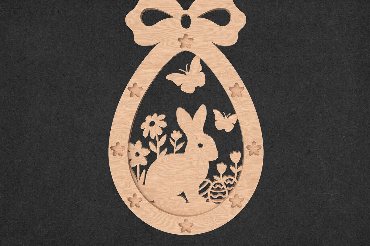 Intra απο ξύλο plywood 3mm-4mm πάχος - Πασχαλινό Κρεμαστό Κουνελάκι Δίασταση 20x25 cm INTRAFABR-117890452