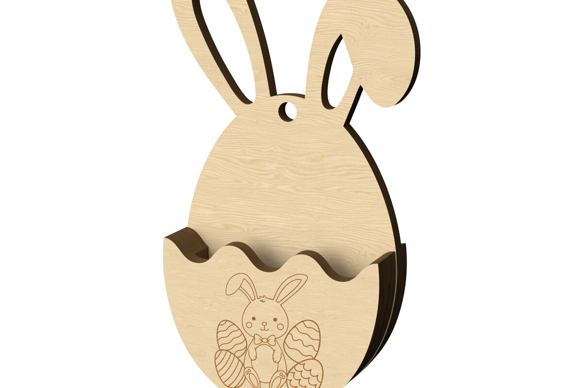 Intra απο ξύλο plywood 3mm-4mm πάχος - Κρεμαστό Δώρο Πασχαλινό Λαγουδάκι Δίασταση 30x20 cm INTRAFABR-114116510