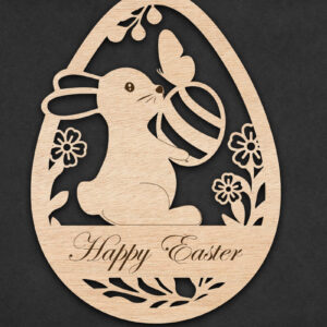 Intra απο ξύλο plywood 3mm-4mm πάχος - Πασχαλινό Κρεμαστό Κουνελάκι Δίασταση 30x20 cm INTRAFABR-116462959