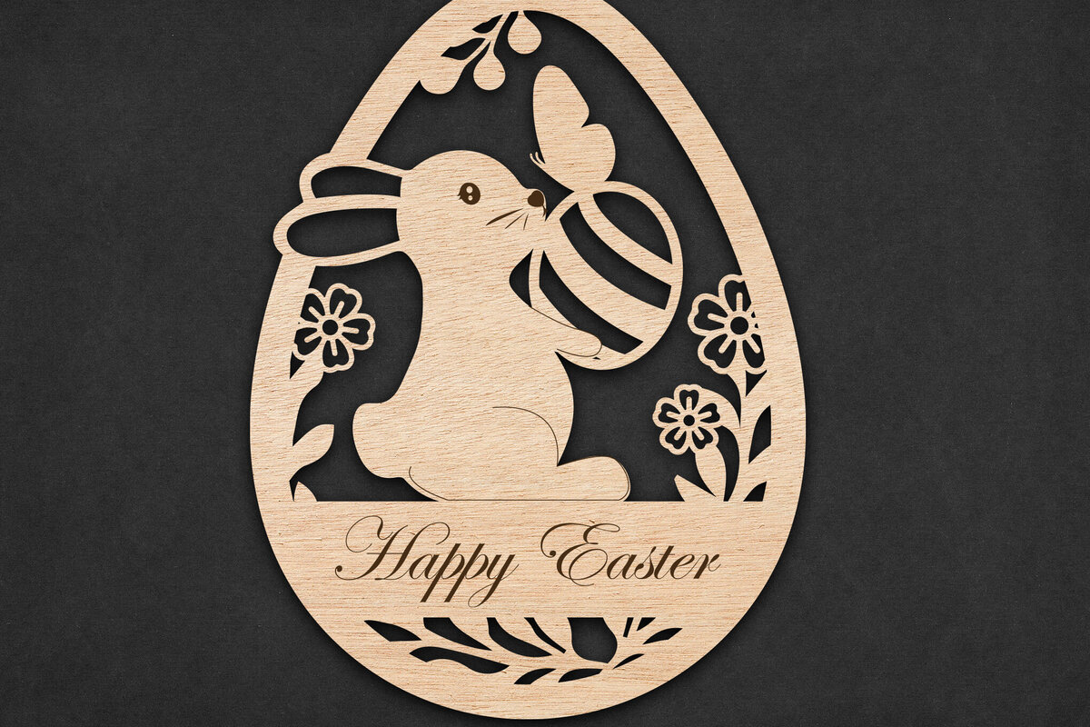 Intra απο ξύλο plywood 3mm-4mm πάχος - Πασχαλινό Κρεμαστό Κουνελάκι Δίασταση 30x20 cm INTRAFABR-116462959