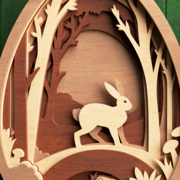 Intra απο ξύλο plywood 3mm-4mm πάχος - Πασχαλινό λαγουδάκι στο δάσος σε 3D επίπεδα Δίασταση 4x4 cm INTRAFABR-64260032 - Image 8
