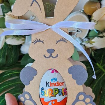 Intra απο ξύλο plywood 3mm-4mm πάχος - Easter Bunny Kinder Egg Box | Χαριτωμένος Δίασταση 4x4 cm INTRAFABR-119608533 - Image 1