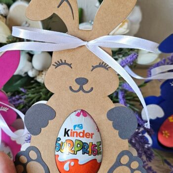 Intra απο ξύλο plywood 3mm-4mm πάχος - Easter Bunny Kinder Egg Box | Χαριτωμένος Δίασταση 4x4 cm INTRAFABR-119608533 - Image 2