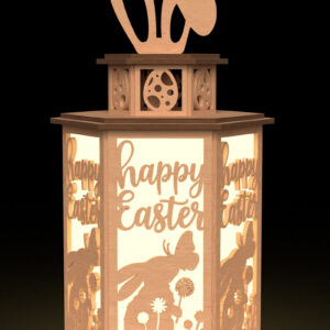 Intra απο ξύλο plywood 3mm-4mm πάχος - Πασχαλινό λαγουδάκι Φανάρι με λέιζερ Δίασταση 30x20 cm INTRAFABR-115570431