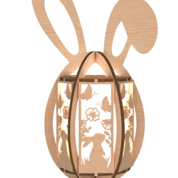 Intra απο ξύλο plywood 3mm-4mm πάχος - Πακέτο κοπής με λέιζερ με φανάρι Πάσχας Λαγουδάκι Δίασταση 30x20 cm INTRAFABR-113992143 - Image 3