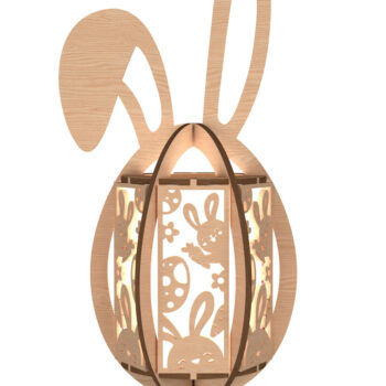 Intra απο ξύλο plywood 3mm-4mm πάχος - Πακέτο κοπής με λέιζερ με φανάρι Πάσχας Λαγουδάκι Δίασταση 30x20 cm INTRAFABR-113992143 - Image 6