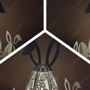 Intra απο ξύλο plywood 3mm-4mm πάχος - Πασχαλινά φαναράκια λαγουδάκι Δίασταση 15x15 cm INTRAFABR-115362440 - Image 1