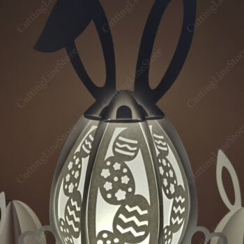 Intra απο ξύλο plywood 3mm-4mm πάχος - Πασχαλινά φαναράκια λαγουδάκι Δίασταση 15x15 cm INTRAFABR-115362440 - Image 2