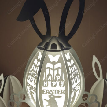 Intra απο ξύλο plywood 3mm-4mm πάχος - Πασχαλινά φαναράκια λαγουδάκι Δίασταση 15x15 cm INTRAFABR-115362440 - Image 4