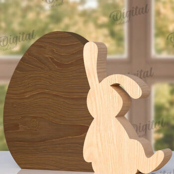 Intra απο ξύλο plywood 3mm-4mm πάχος - Πασχαλινό λαγουδάκι με λέιζερ. Bunny Puzzle  Δίασταση 15x15 cm INTRAFABR-116404955 - Image 1