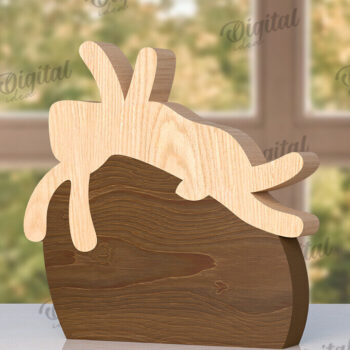 Intra απο ξύλο plywood 3mm-4mm πάχος - Πασχαλινό λαγουδάκι με λέιζερ. Bunny Puzzle  Δίασταση 15x15 cm INTRAFABR-116405069 - Image 1